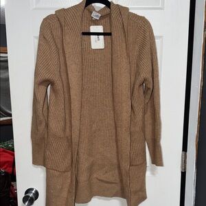 NWT Cozy Tan Hooded Cardigan